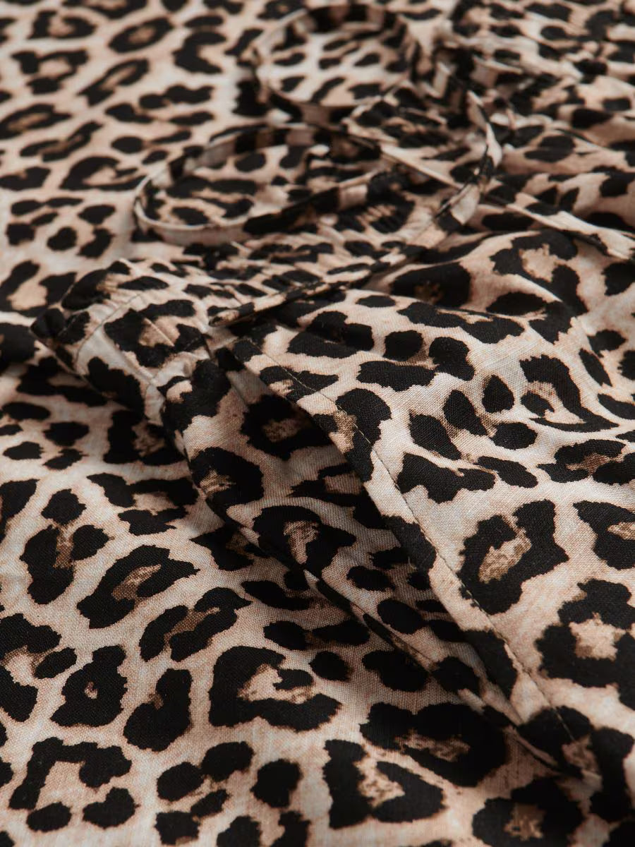 Pantaloni palazzo-marrone polveroso