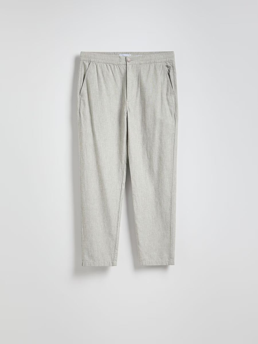 Pantaloni regular fit misto lino