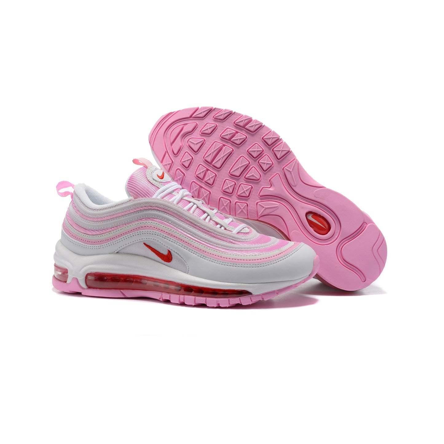 Nike Air Max 97 Rosa Bianco Rosso I Love Nike Uomo Sneakers Trendy