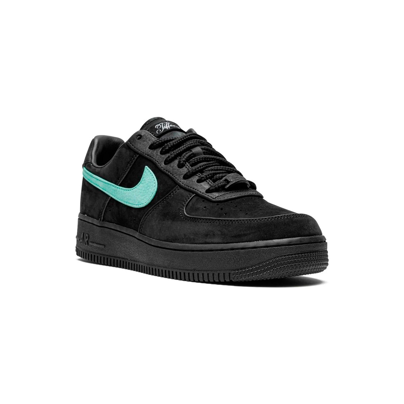 Nike Air Force 1 Low Nero con Swoosh Tiffany Verde Acqua