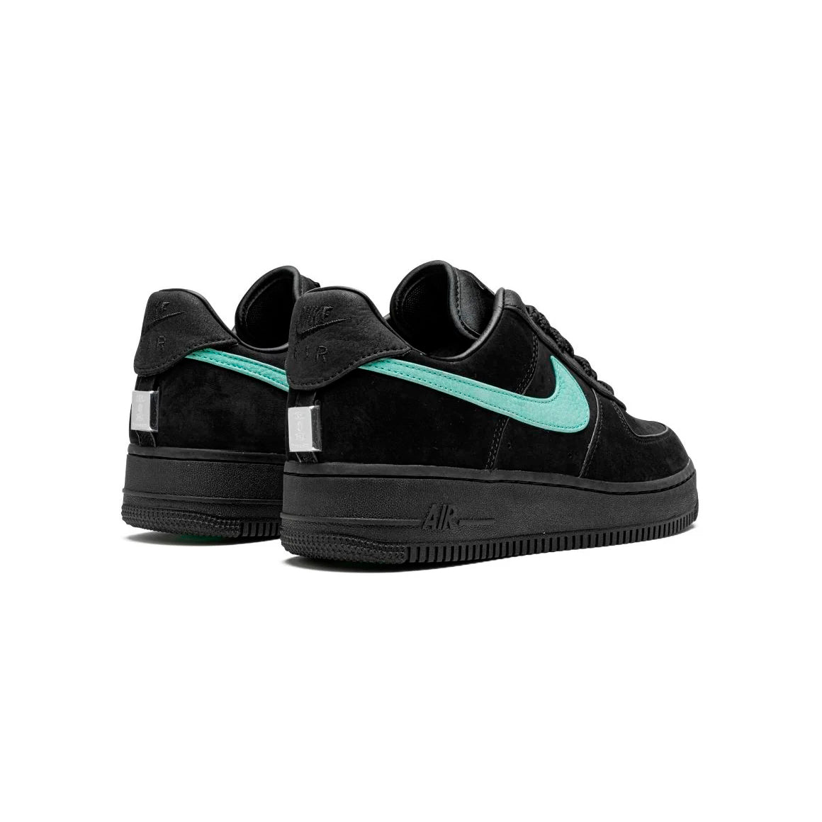 Nike Air Force 1 Low Nero con Swoosh Tiffany Verde Acqua