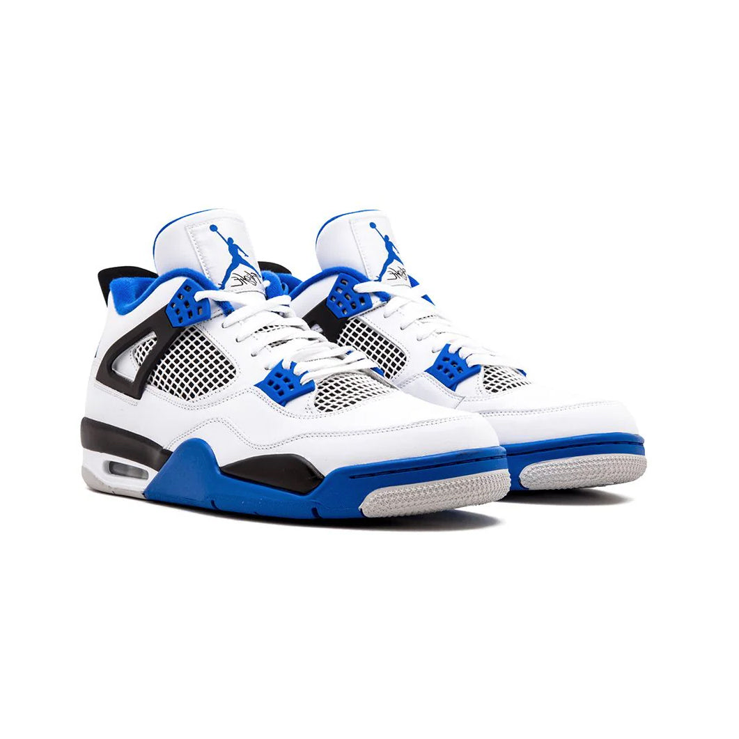 Nike Air Jordan 4 Retro Motorsport Bianco Nero Blu Uomo