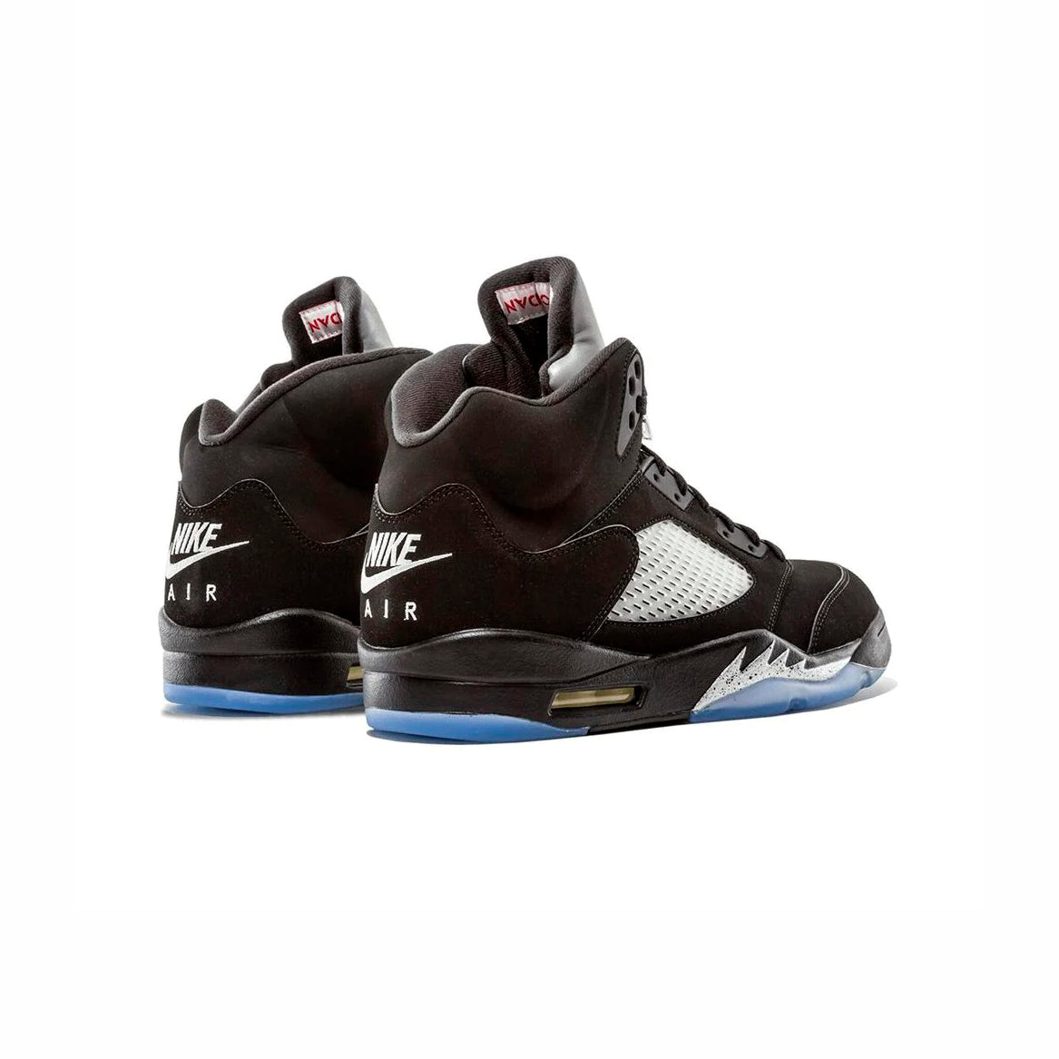 Nike Air Jordan 5 Retro Pelle Nera Argento Uomo