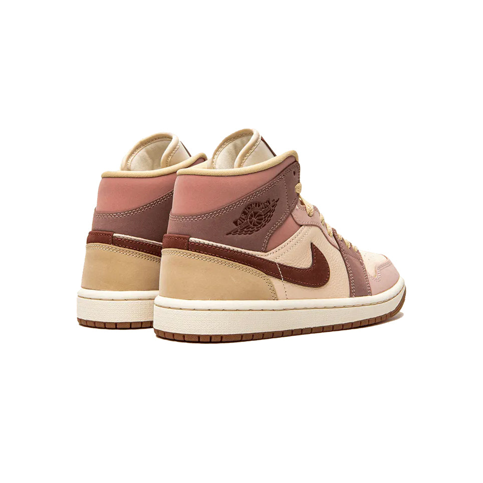 Nike Air Jordan 1 Mid Marrone Rosa Smoky Mauve Retro