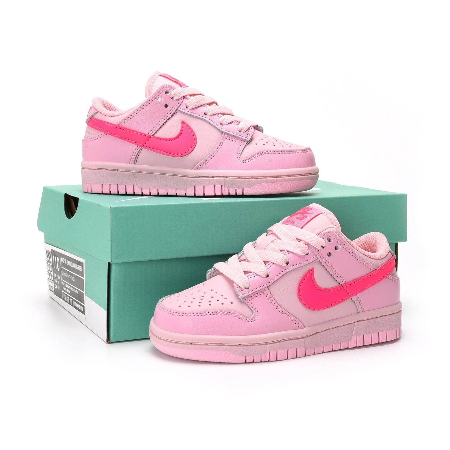 Nike Dunk Low Bambina Rosa Triplo Scarpe Casual alla Moda