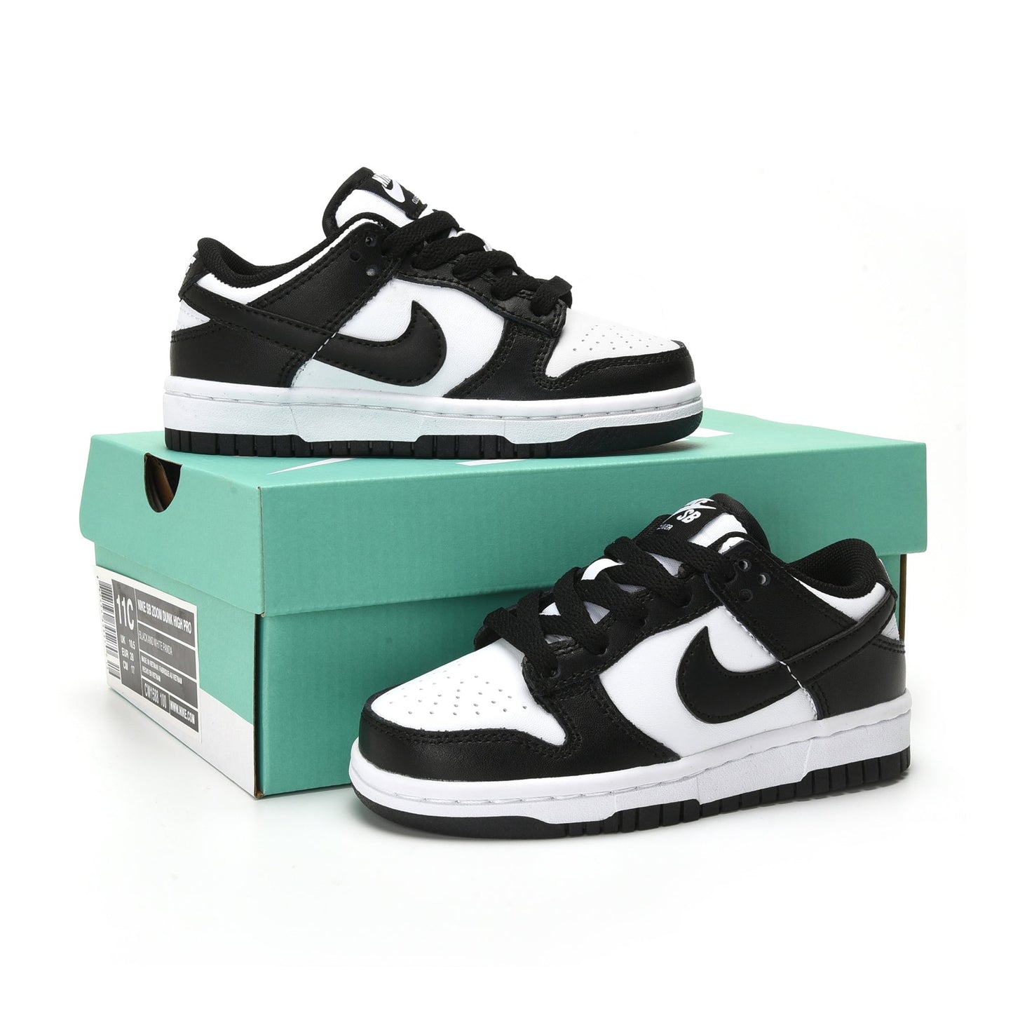 Nike Dunk Low Bambino Bianche e Nere Panda Scarpe Casual