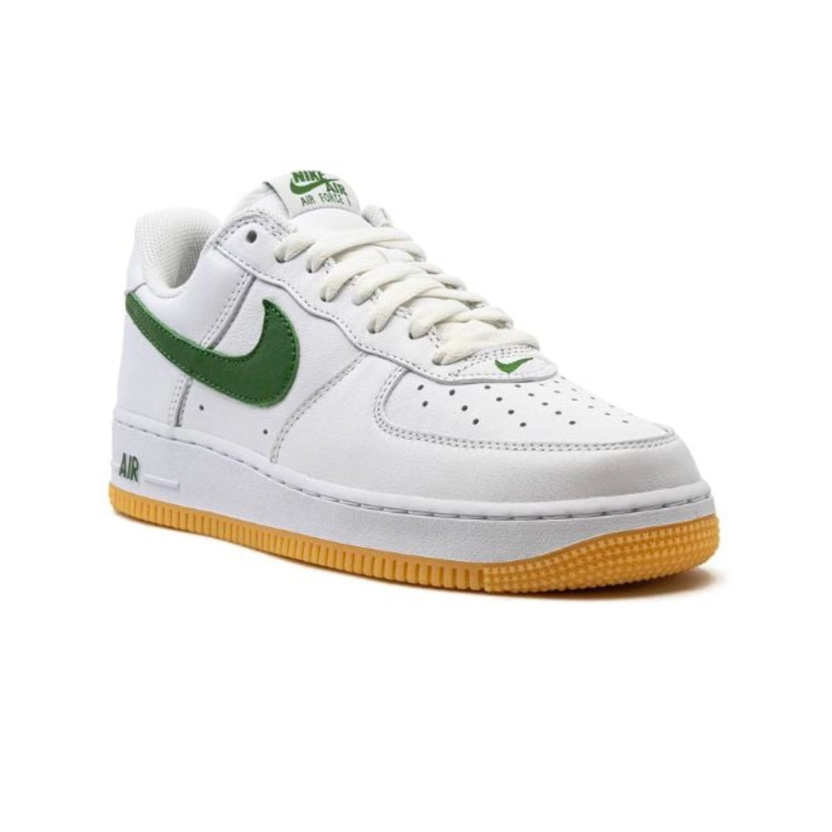 Nike Air Force 1 Low Retro Bianco con Swoosh Verde e Suola Gum