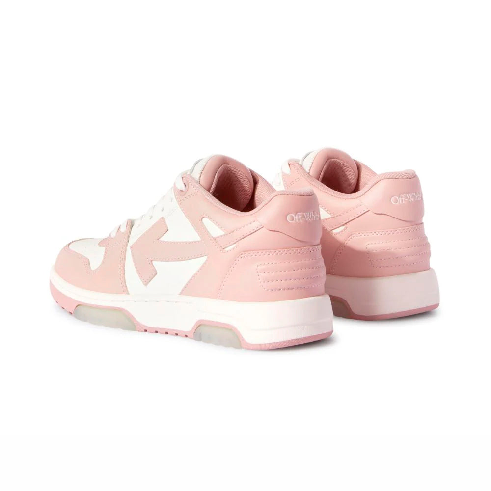 Off-White Out Of Office Sneakers Pelle Rosa e Bianca Uomo