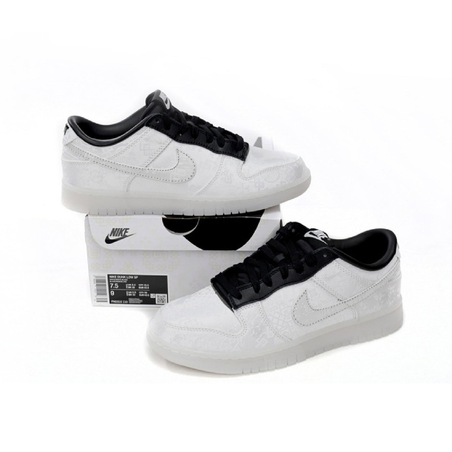 Nike Dunk Low Bianche e Nere x CLOT Fragment Sneakers Uomo Donna