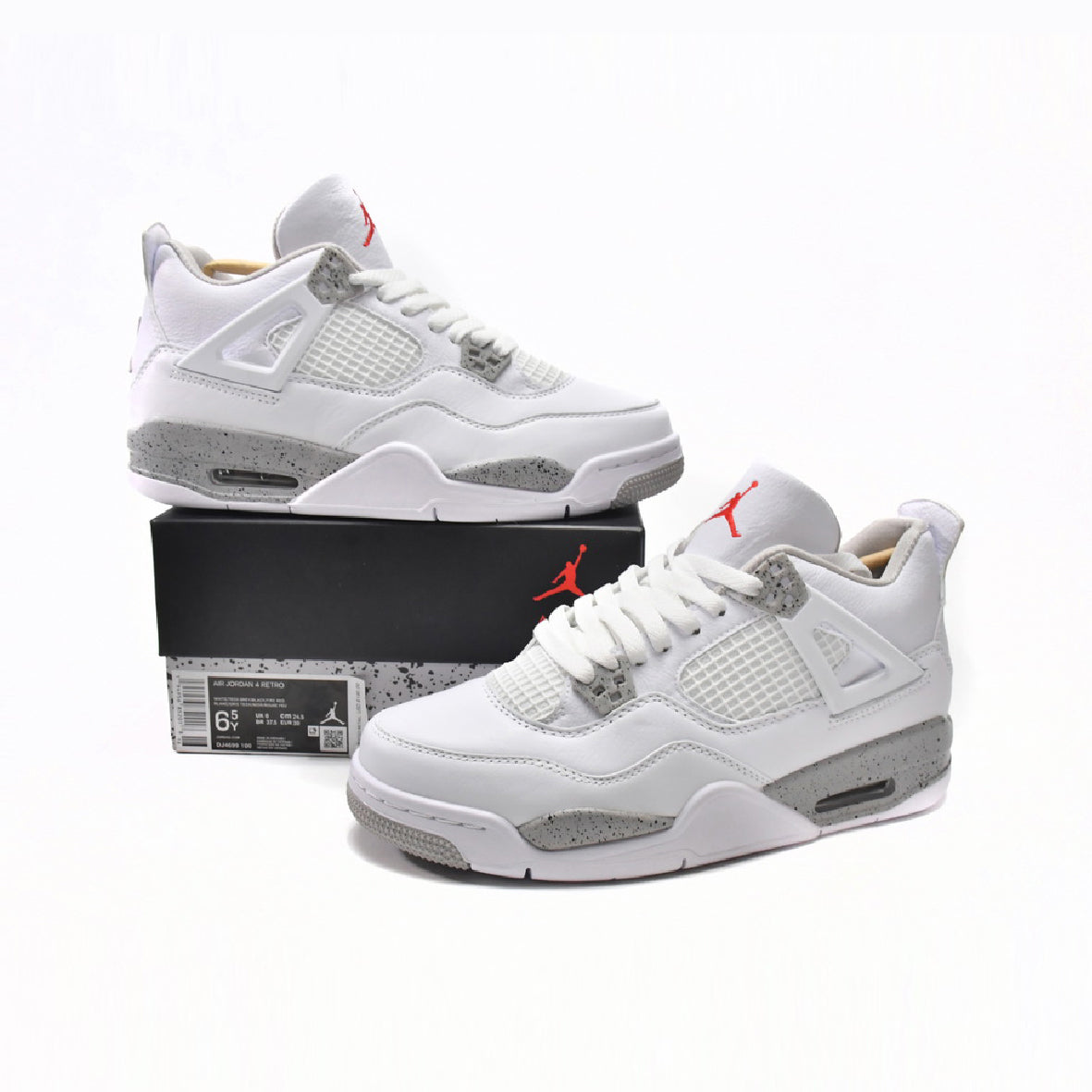 Nike Air Jordan 4 Retro White Cement Grigio Bianco Uomo