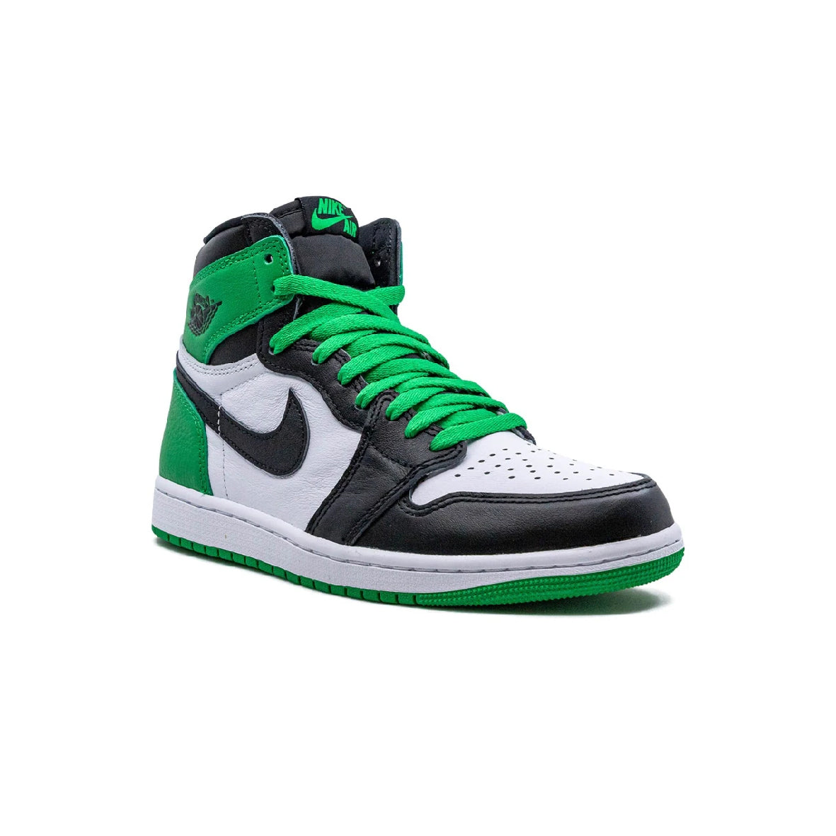 Nike Air Jordan 1 High Verde Lucky e Nero in Pelle