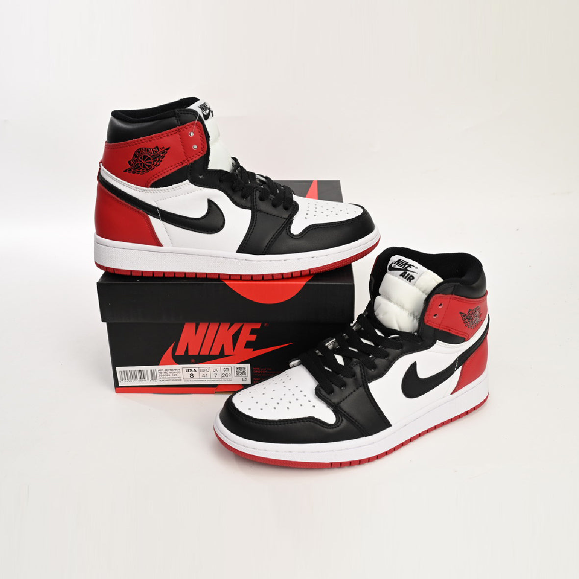 Nike Air Jordan 1 Retro High Satin Black Toe Rosso Nero Bianco