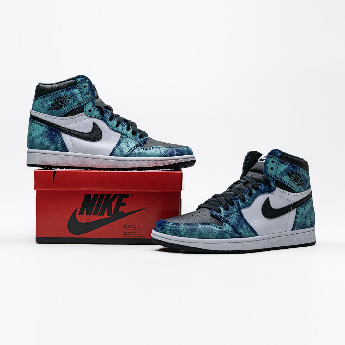 Nike Air Jordan 1 Retro High Tie-Dye Blu Verde Nero Donna