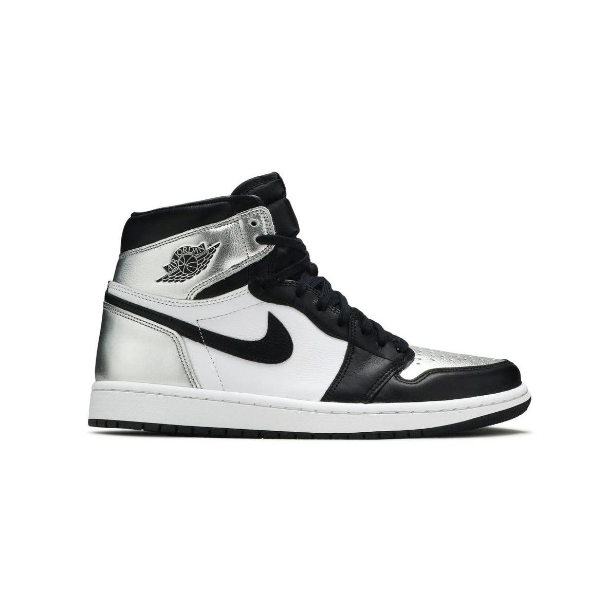 Nike Air Jordan 1 High Silver Toe Argento e Nero in Pelle