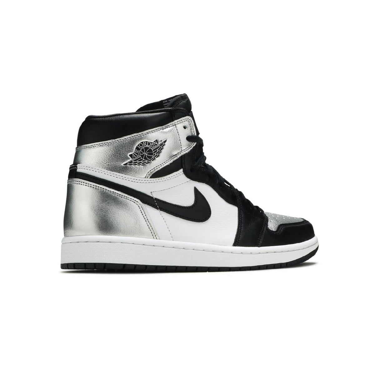 Nike Air Jordan 1 High Silver Toe Argento e Nero in Pelle