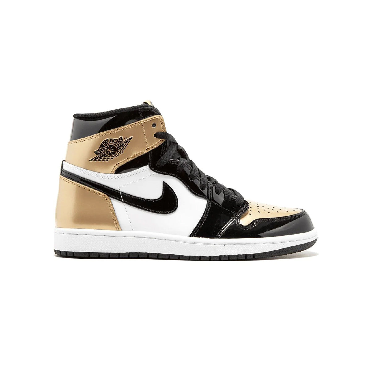 Nike Air Jordan 1 High Gold Toe Oro Nero e Bianco in Pelle