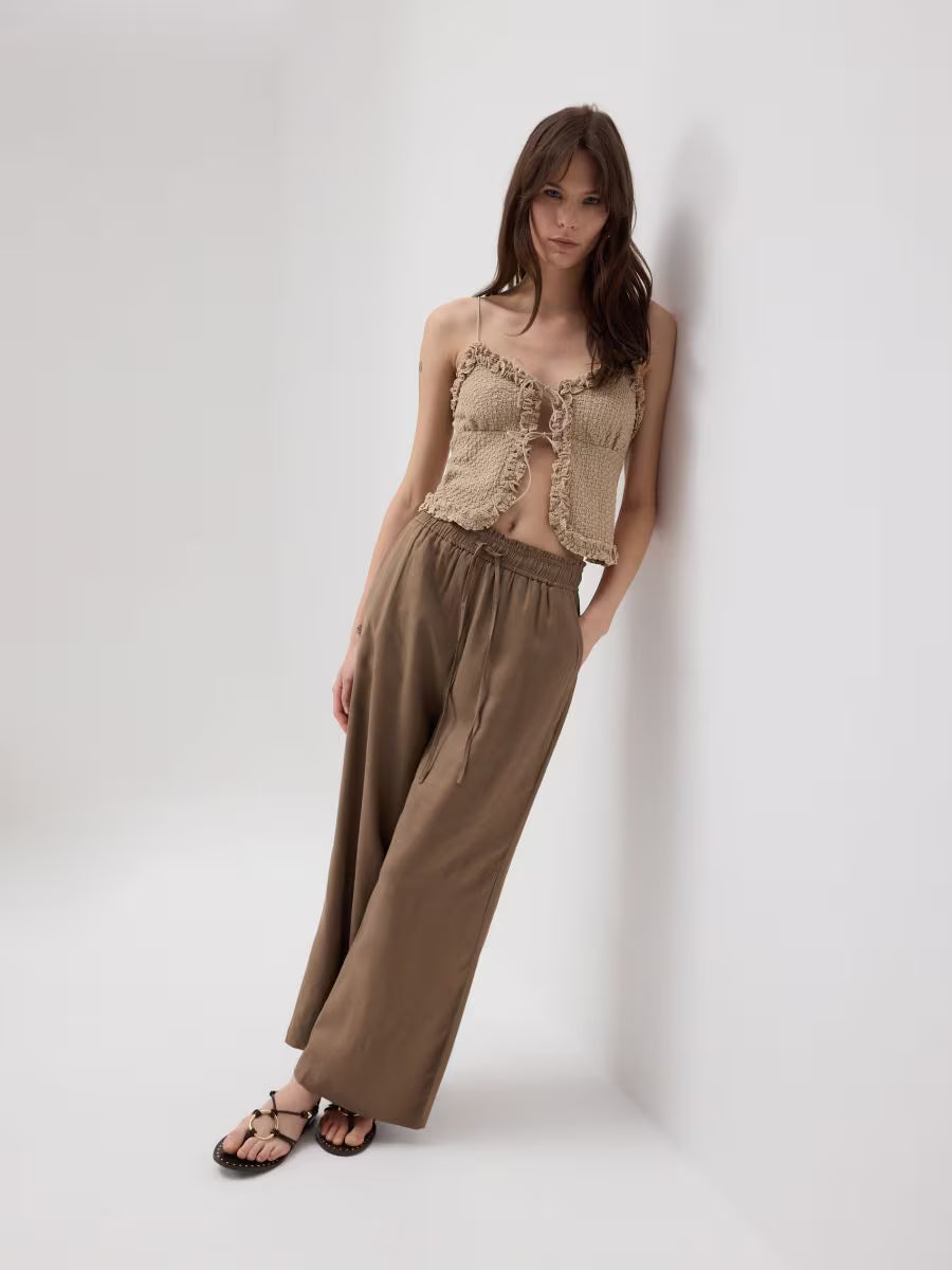Pantaloni palazzo-beige