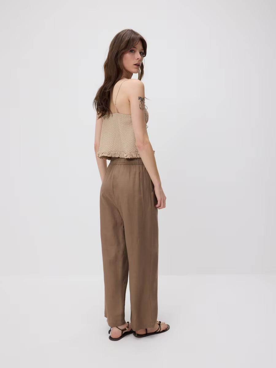 Pantaloni palazzo-beige