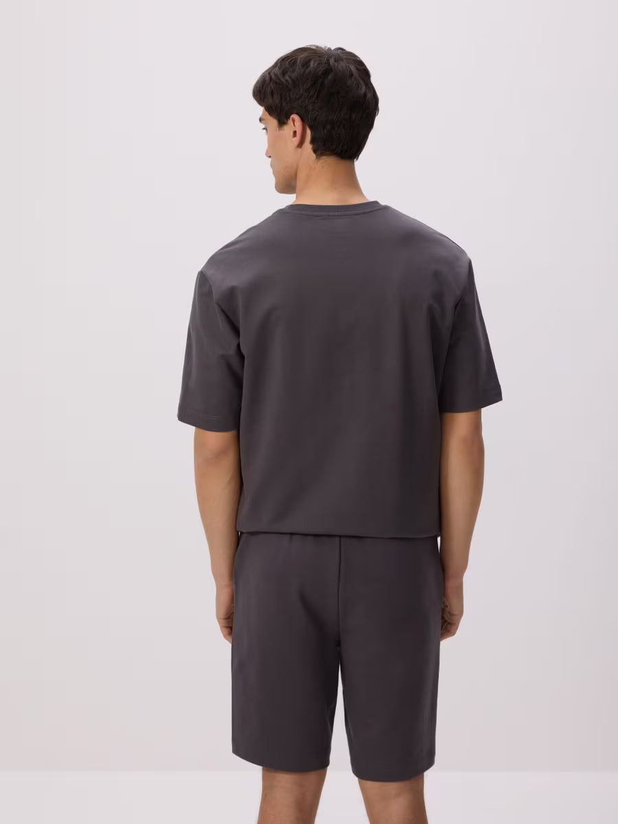 Pantaloncini tuta regular fit-grigio scuro