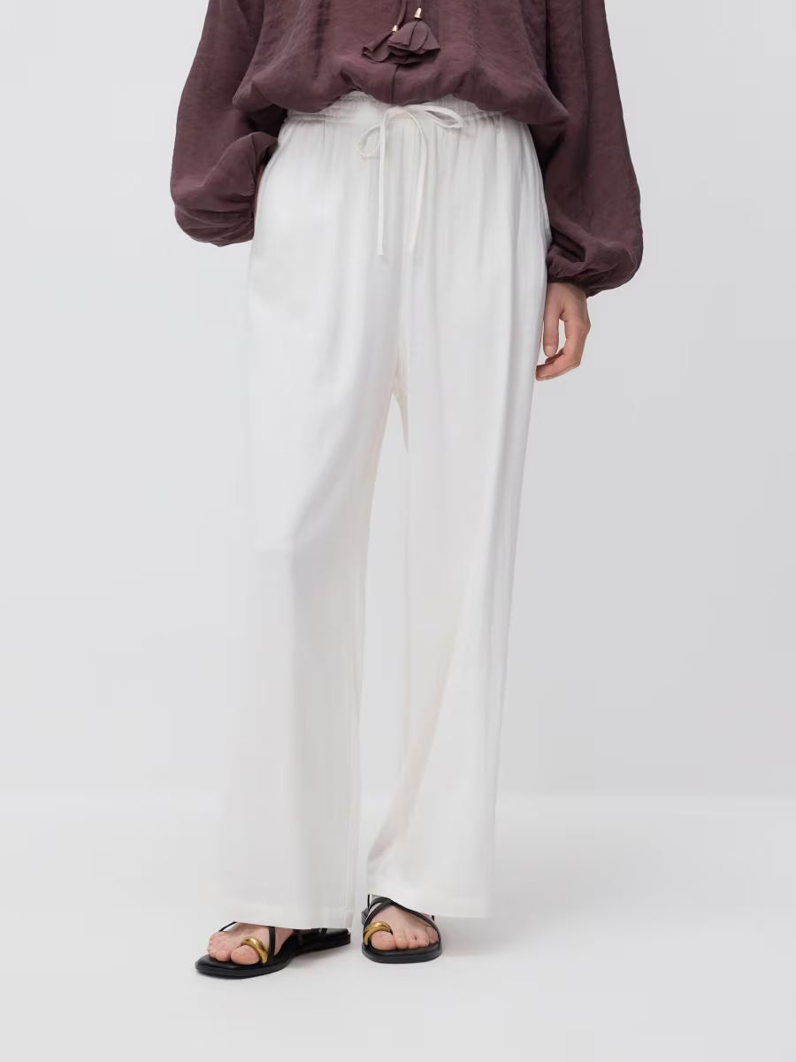 Pantaloni palazzo-panna