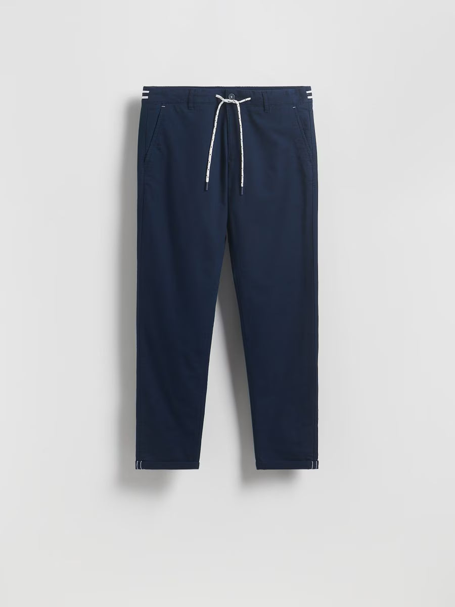 Pantaloni slim chino in cotone -blu scuro