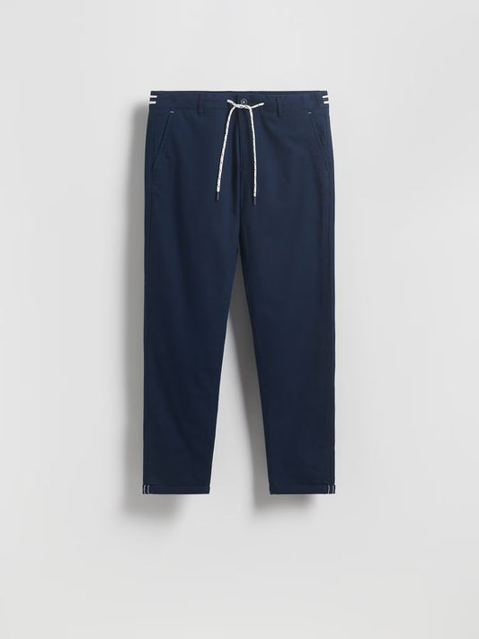 Pantaloni slim chino in cotone -blu scuro