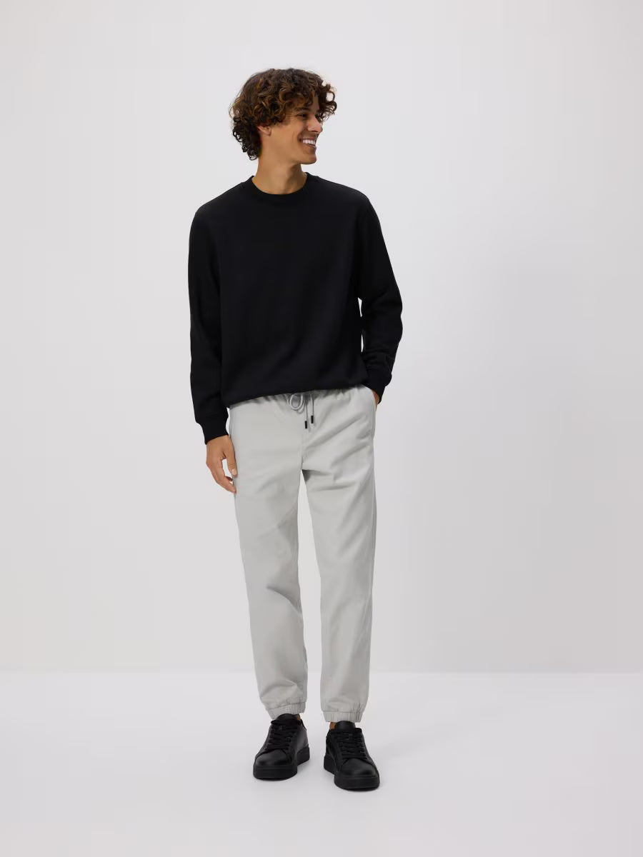 Joggers in cotone-grigio chiaro