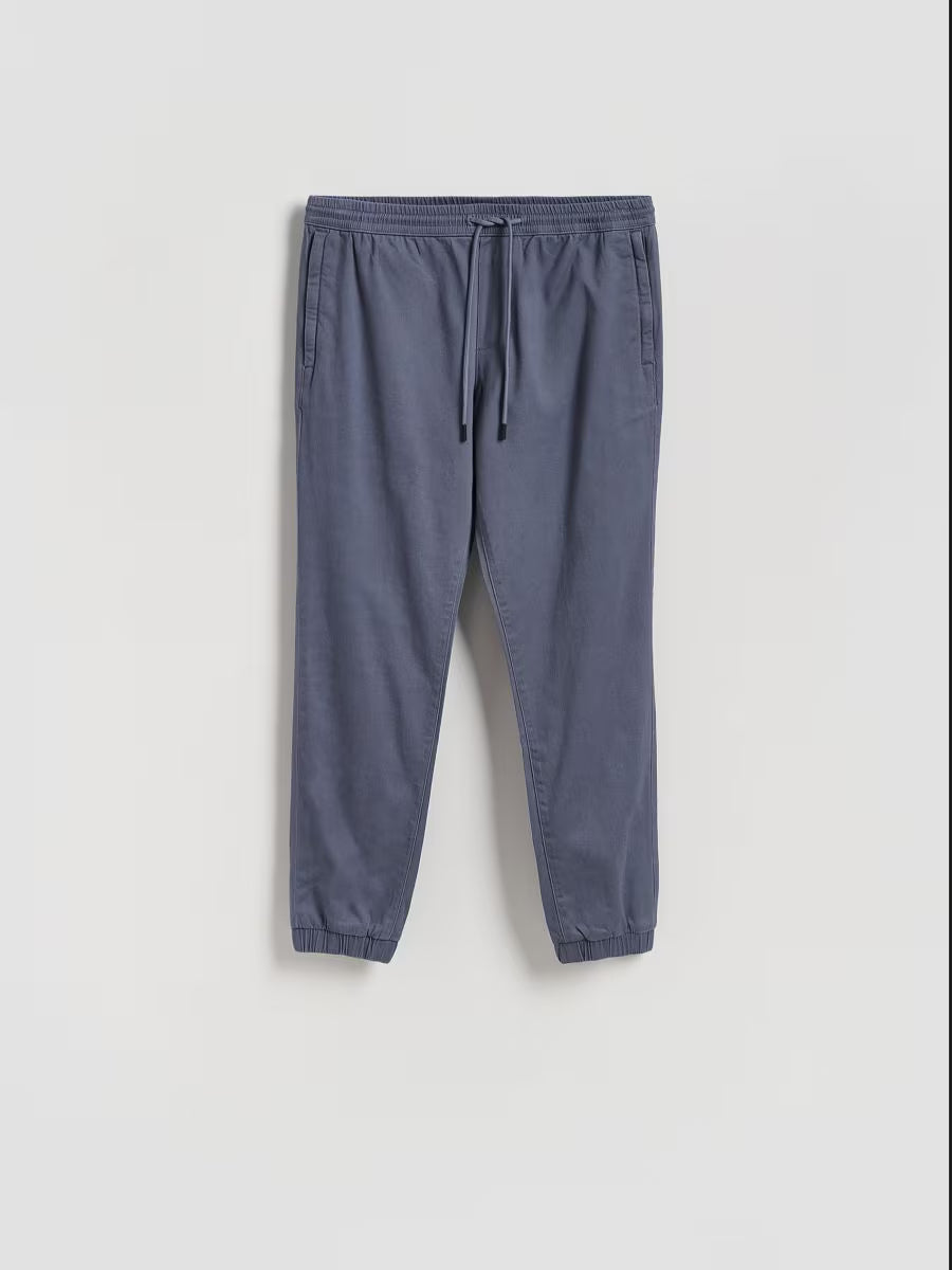 Joggers in cotone-steel blue