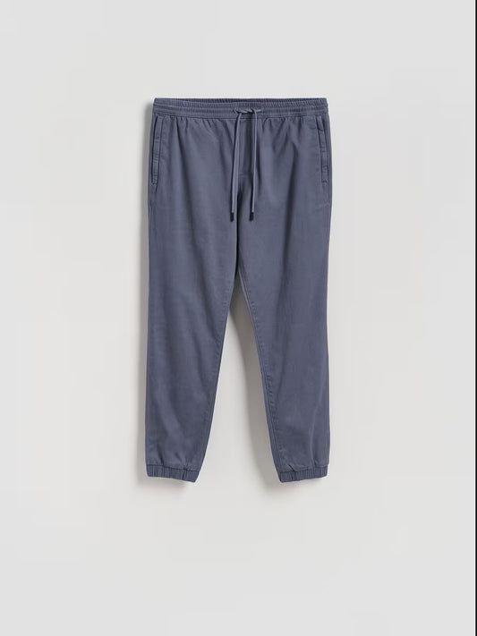 Joggers in cotone-steel blue