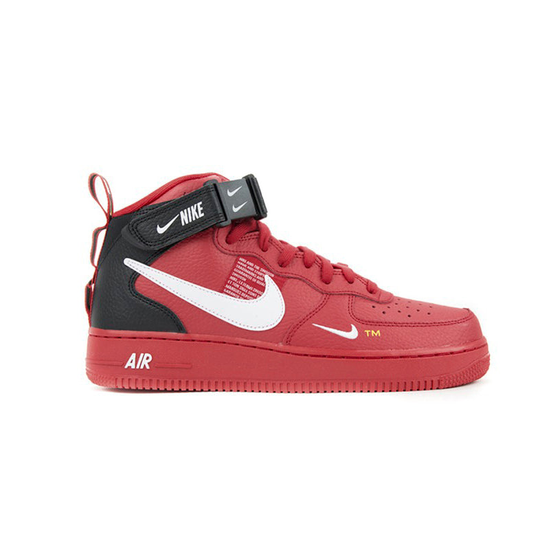 Nike Air Force 1 Mid '07 Rosso Universitario con Swoosh Bianco
