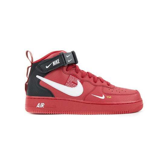 Nike Air Force 1 Mid '07 Rosso Universitario con Swoosh Bianco