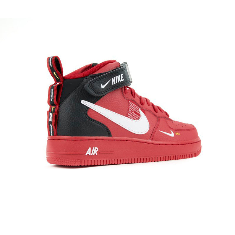 Nike Air Force 1 Mid '07 Rosso Universitario con Swoosh Bianco