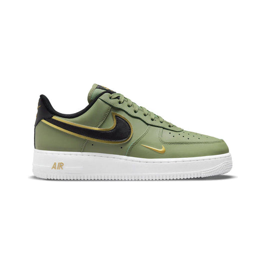 Nike Air Force 1 Low Verde Oliva con Doppio Swoosh Nero e Oro