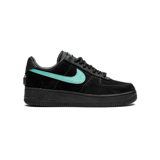 Nike Air Force 1 Low Nero con Swoosh Tiffany Verde Acqua