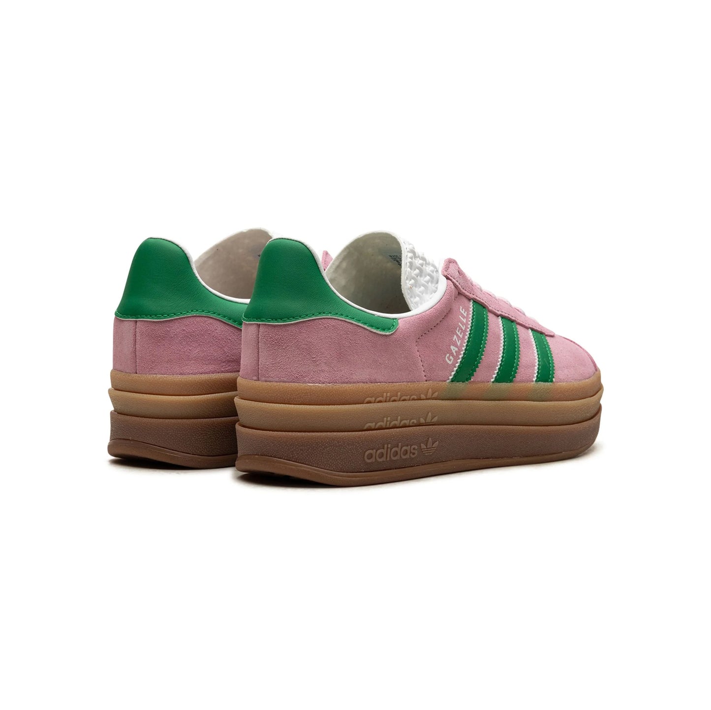 Adidas Gazelle Bold Scarpe Rosa con Strisce Verdi Donna Platform Gum