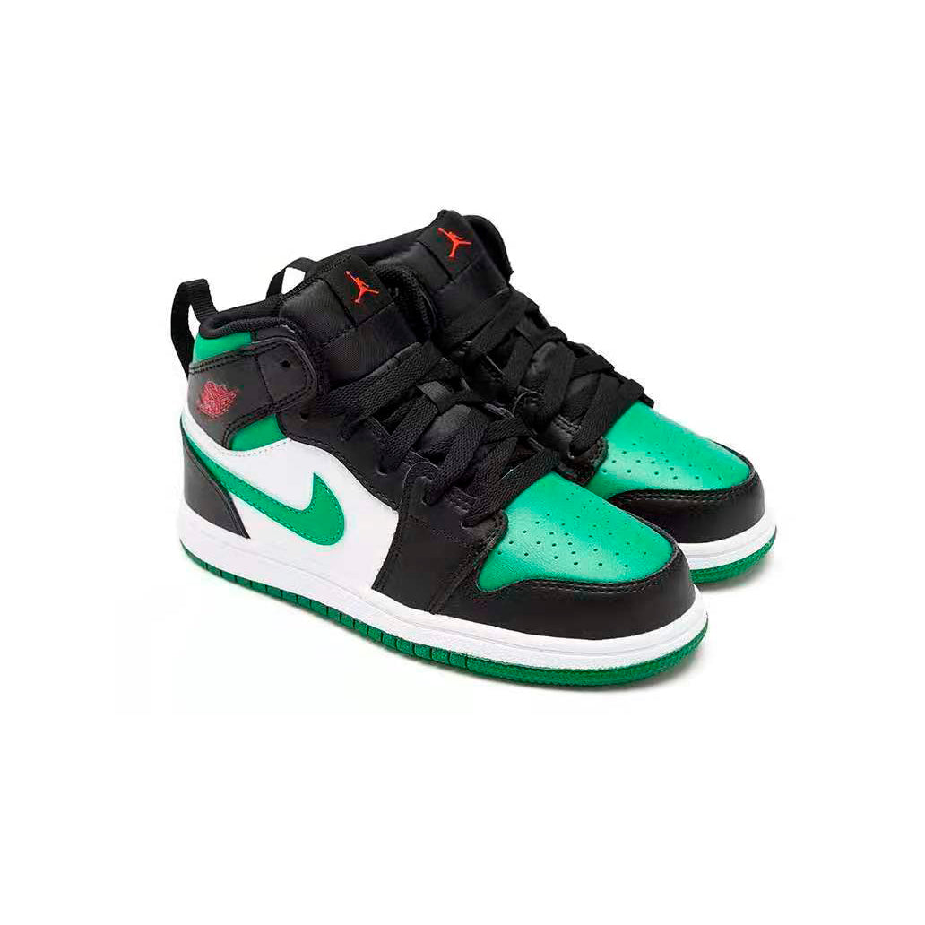 Nike Air Jordan 1 Mid Bambino Verde Pino Nero Bianco Raffinato