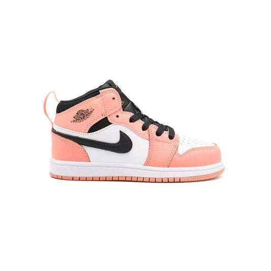 Nike Air Jordan 1 Mid Bambina Rosa Quarzo Nero Bianco Elegante