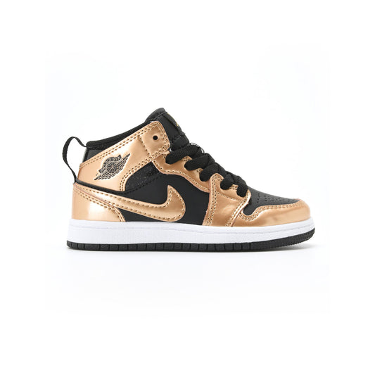 Nike Air Jordan 1 Mid Bambino Oro Nero Metallico Raffinato