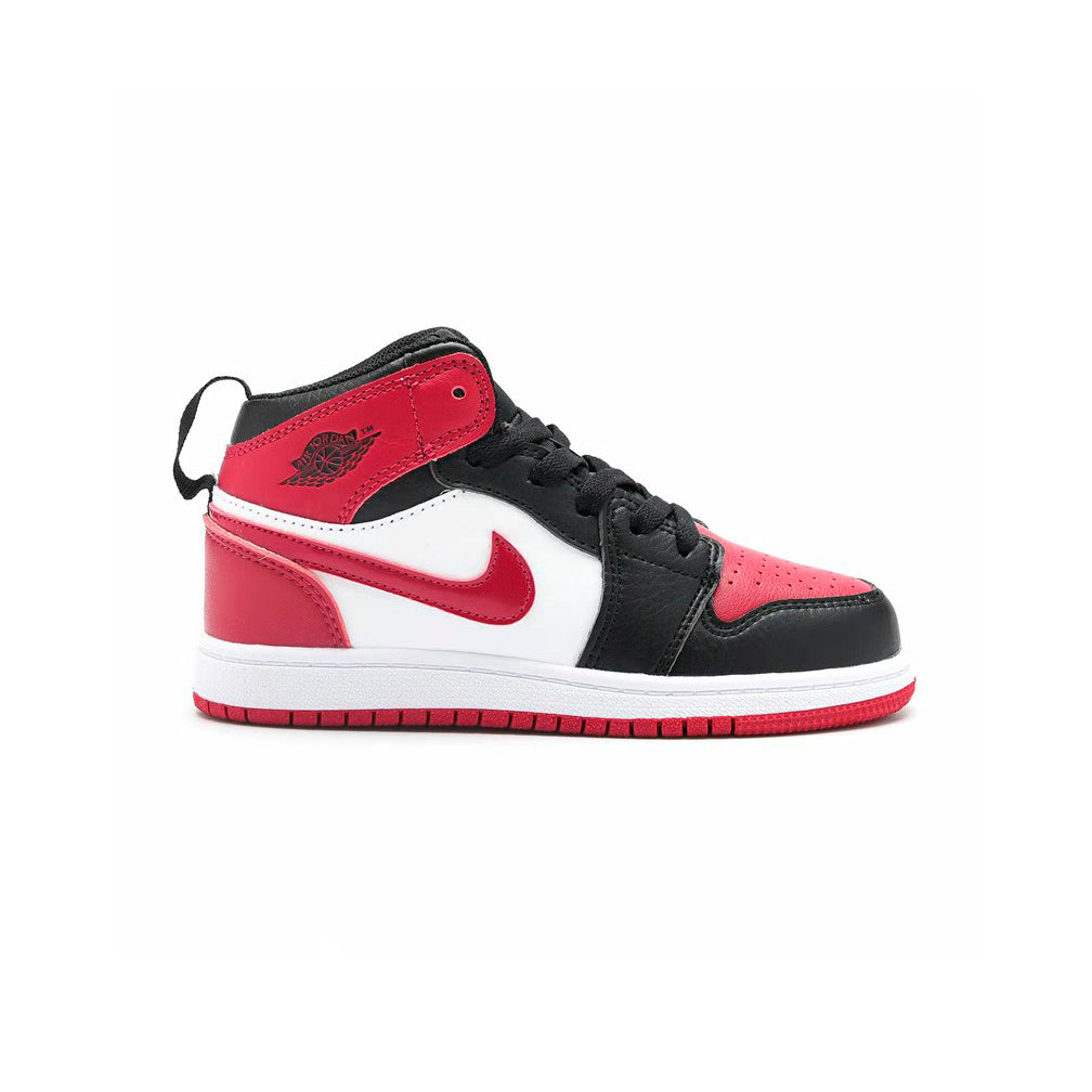 Nike Air Jordan 1 Mid Bambino Rosso Nero Bianco Classico