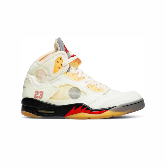 Nike Air Jordan 5 Retro Off-White Sail Bianco Rosso Giallo Uomo