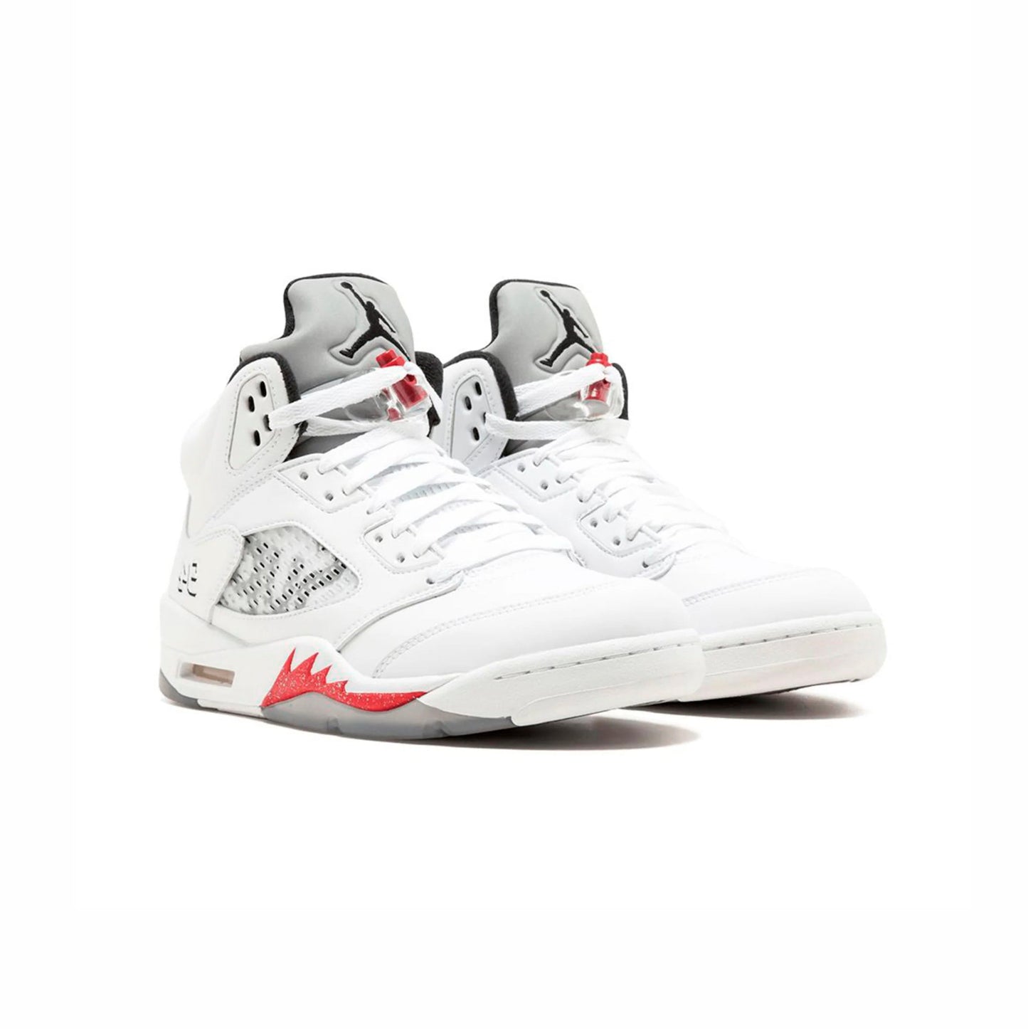 Nike Air Jordan 5 Retro Supreme Bianco Rosso Argento Uomo