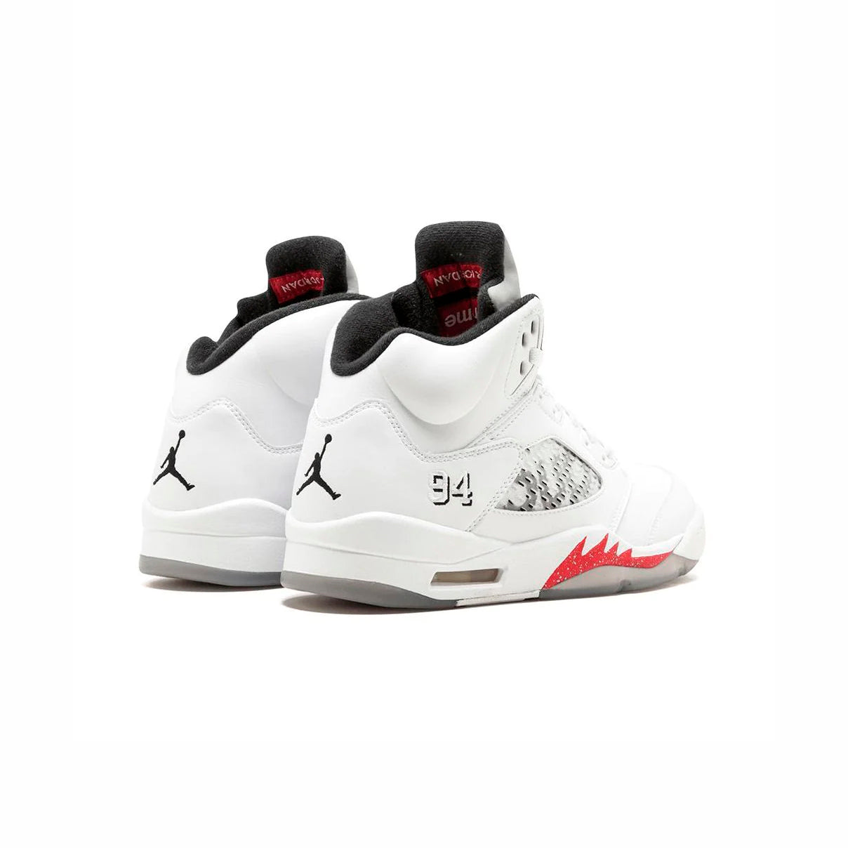 Nike Air Jordan 5 Retro Supreme Bianco Rosso Argento Uomo