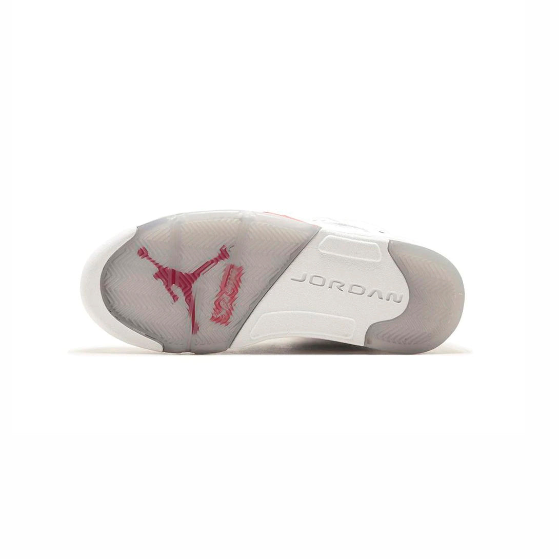 Nike Air Jordan 5 Retro Supreme Bianco Rosso Argento Uomo