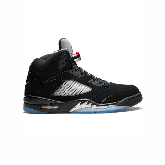 Nike Air Jordan 5 Retro Pelle Nera Argento Uomo