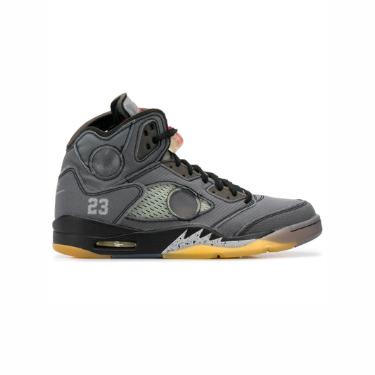 Nike Air Jordan 5 Retro Off-White Grigio Nero Giallo Uomo