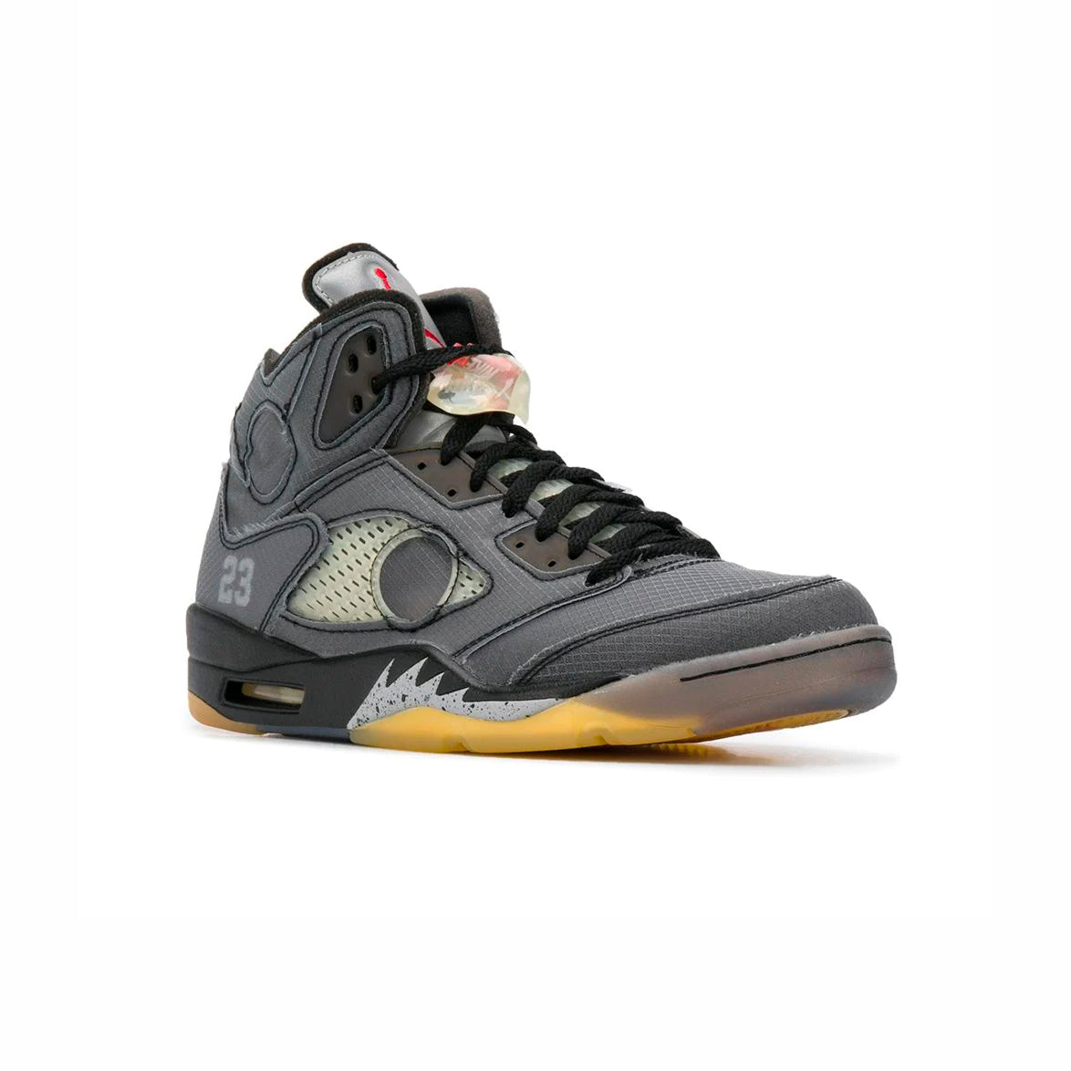Nike Air Jordan 5 Retro Off-White Grigio Nero Giallo Uomo