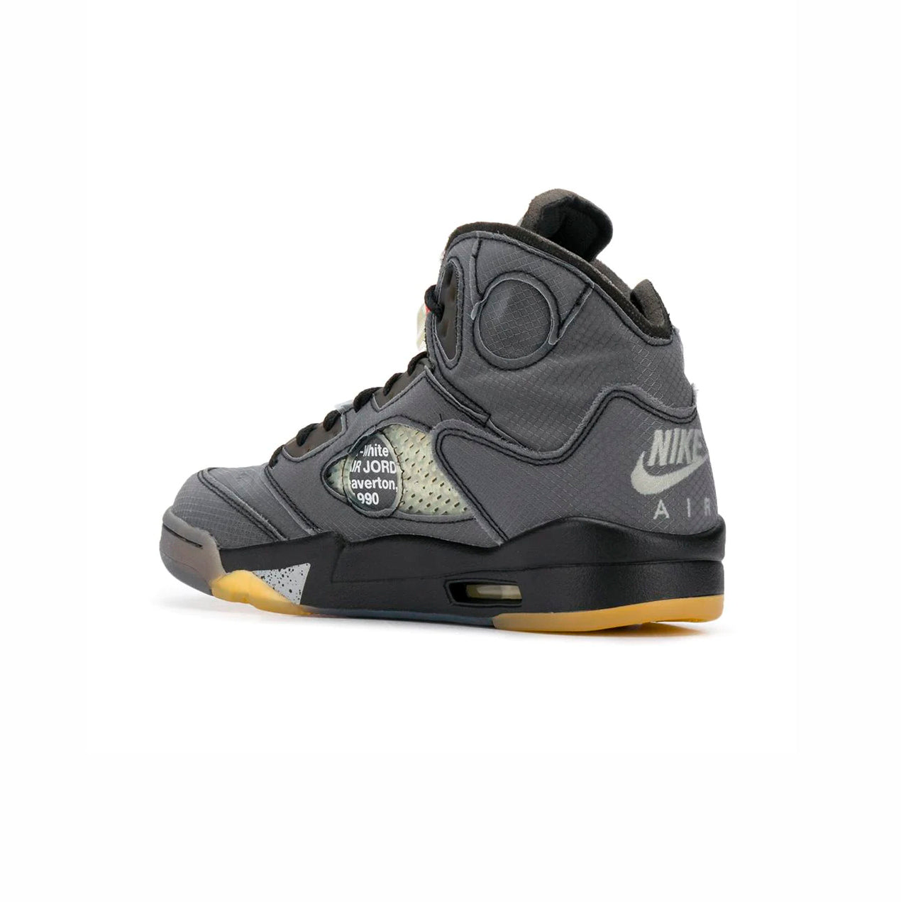 Nike Air Jordan 5 Retro Off-White Grigio Nero Giallo Uomo