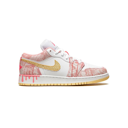 Nike Air Jordan 1 Low Paint Drip Donna Uomo Rosa Oro