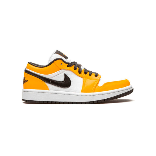 Nike Air Jordan 1 Low Arancione Laser Bianco Nero Pelle Premium