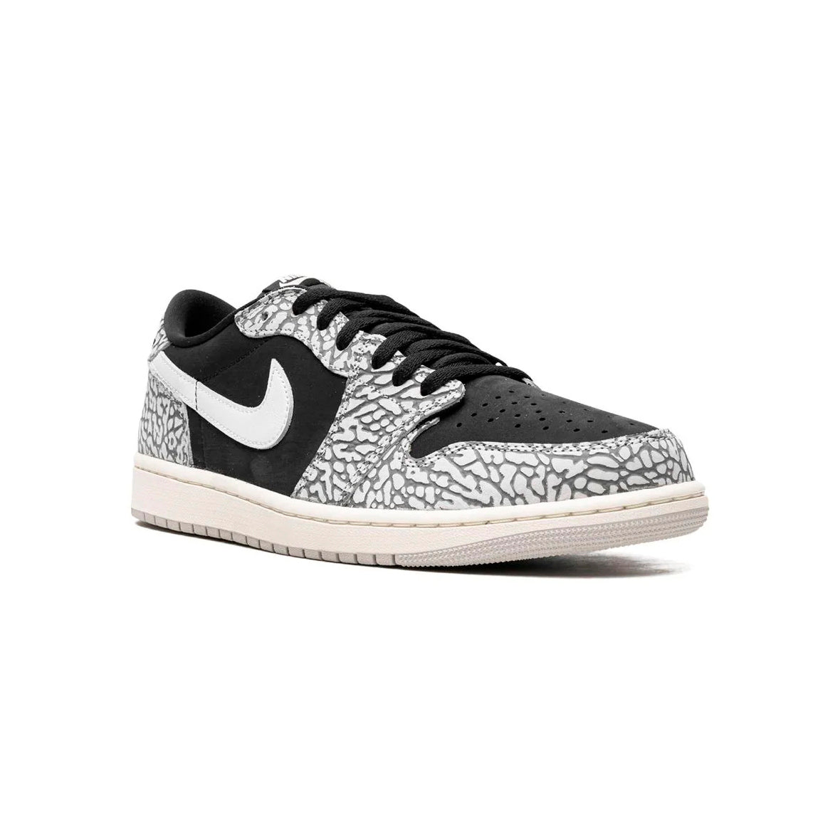 Nike Air Jordan 1 Low Retro Nero Cemento Grigio Bianco Uomo
